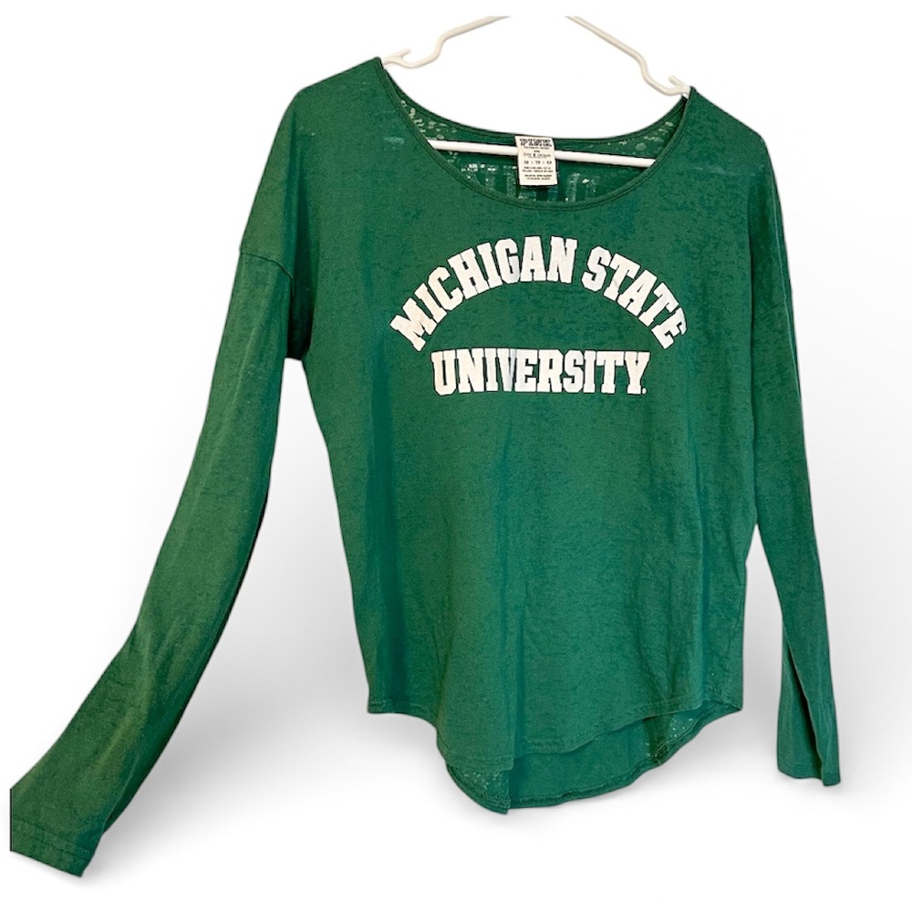 Victoria’s Secret PINK with 5th & Ocean Michigan State Long Sleeve Shirt XS 💚